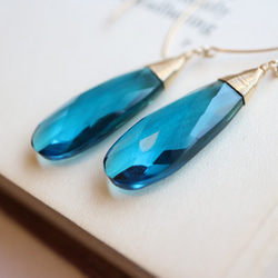 美しいベビースイスブルートパーズブリオレットのピアスチャーム14kgf 0730190319_5f229ae77251a.webp