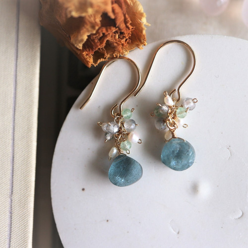 14KGF 大粒モスアクアマリンのチャーム 14KGF 大粒モスアクアマリンの