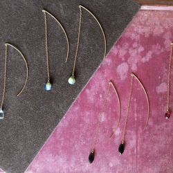 14Kgf！線鏈耳環的新*大理石藍寶石的秋天 第4張的照片