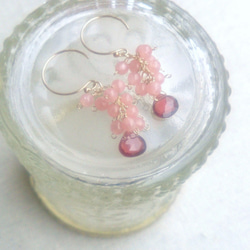 情人節❤14Kgf！石榴石和浪漫的粉紅色耳環×耳環 第5張的照片