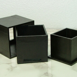 【紙の箱】立方体入れ子貯金箱＜バラ柄＞ 2枚目の画像