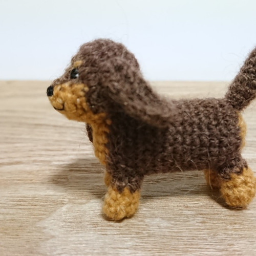 ミニチュアダックスフントのあみぐるみ あみぐるみ ひろゆき 通販