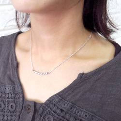 SV925 黒方晶格ツイストリングネックレス(Handmade Twist Necklace) Black 3枚目の画像