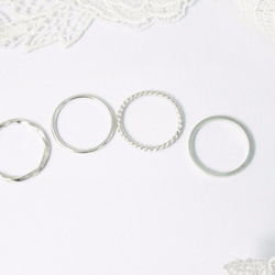 ツイストリング 指輪リング(4件組-Silver) Handmade Ring-64DESIGN 2枚目の画像