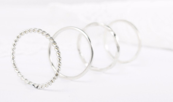 ツイストリング 指輪リング(4件組-Silver) Handmade Ring-64DESIGN 4枚目の画像