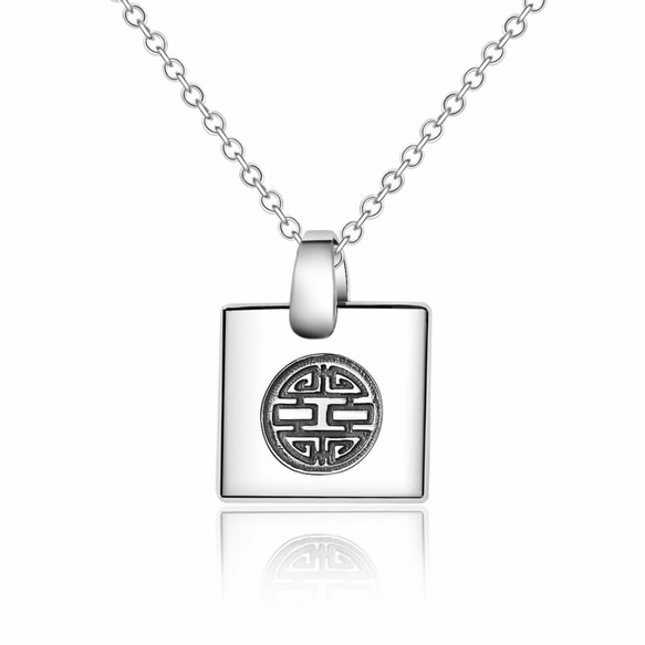 囍字ネックレスNecklace Silver Pendant-ART64 2枚目の画像