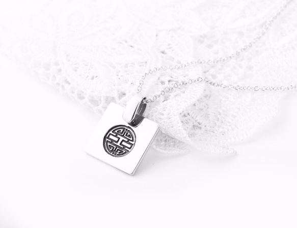 囍字ネックレスNecklace Silver Pendant-ART64 4枚目の画像