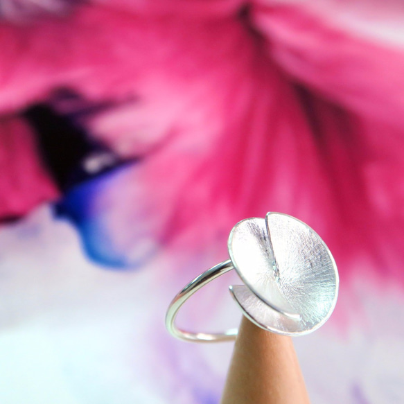純銀手作花朵戒指-ART64 第2張的照片