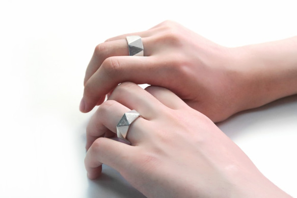 三角形 カップルリング Handmade Ring-ART64 5枚目の画像