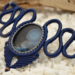 天然水晶-瑪瑙石-手制花邊編織項鍊 第4張的照片