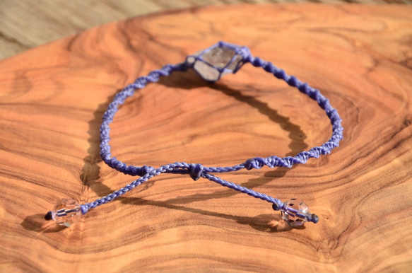 天然水晶-  茶晶 花邊編織手鍊(紫色) 第4張的照片