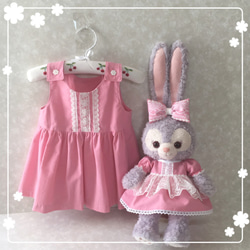 ステラルーS＆子供服(ピンクワンピース 80～120) リンクコーデ