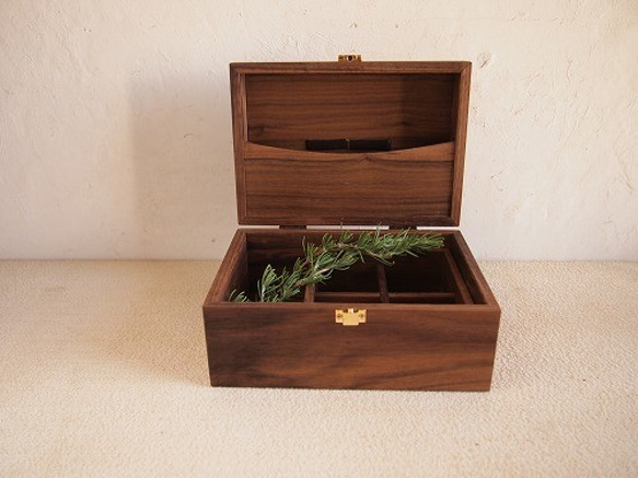 木製何でもボックス　道具箱　ウォールナット【受注生産】 3枚目の画像