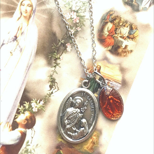 希少アンティーク天使メダイ キリストペンダント