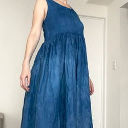 藍染め　青のドレス 2枚目の画像