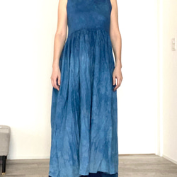 藍染め　青のドレス 6枚目の画像