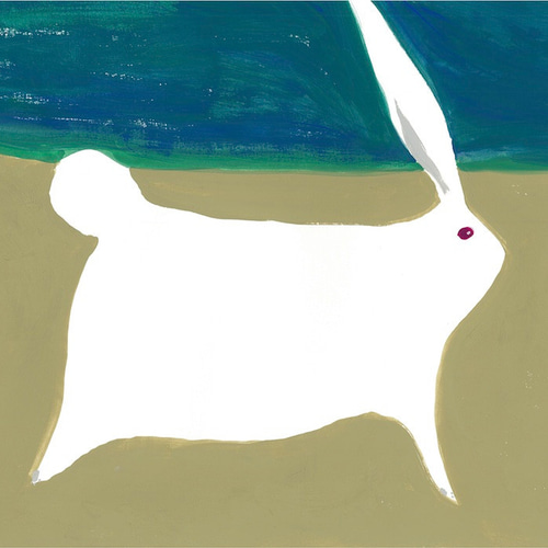 ウサギ、跳ねる。：絵／水彩／動物／風景 絵画 emicoi 通販｜Creema 