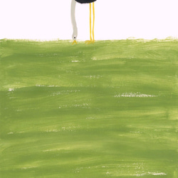 草原のダチョウ：絵／水彩／とり 1枚目の画像