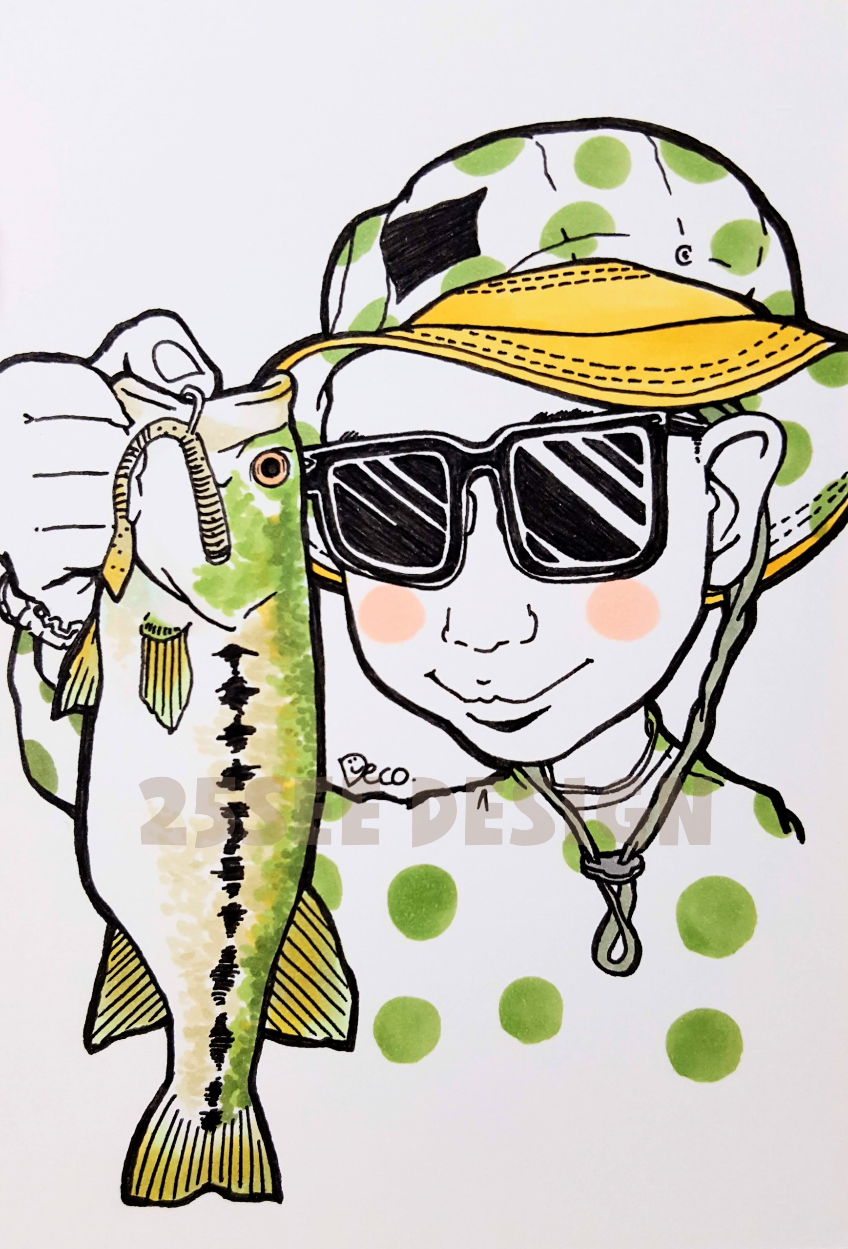 226番 似顔絵(ハガキサイズ/額なし) 絵画 25SEE DESIGN 通販 10663972