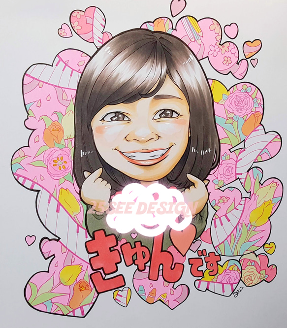 Kae似顔絵 241番 似顔絵(色紙サイズ)※額なし 絵画 25SEE DESIGN 通販