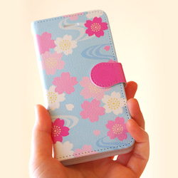 [限量1點春季幸運袋]櫻花和自來水智能手機套2種設置 第4張的照片