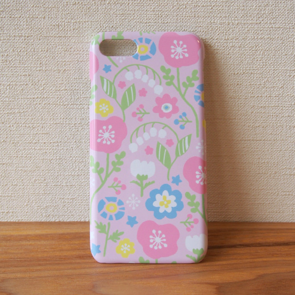 [限量1點春季幸運袋]柔和的花朵（粉紅色）智能手機套2種設置 第5張的照片