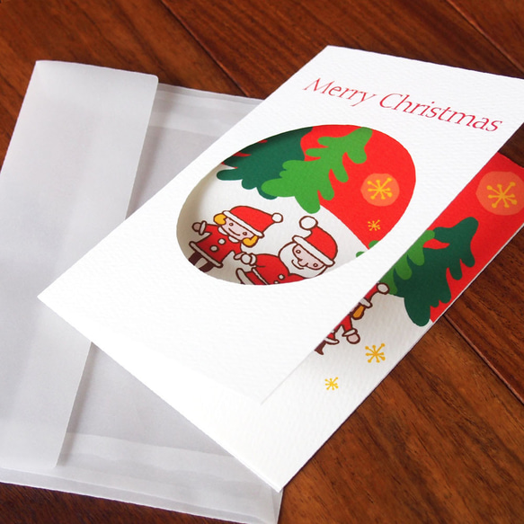 サンタの丸窓クリスマスカード 6枚目の画像