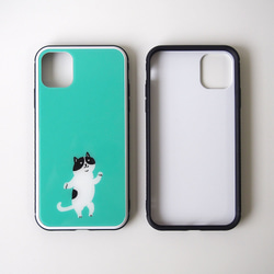 強化ガラスiPhoneケース【ぽっちゃり猫】 #iPhone15対応 2枚目の画像