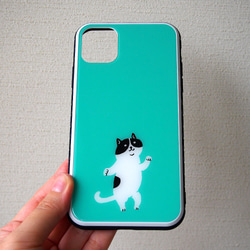 強化ガラスiPhoneケース【ぽっちゃり猫】 #iPhone15対応 5枚目の画像