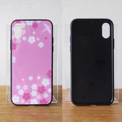 [促銷/僅限 1 件]iPhoneX/XS 櫻花燕子玻璃背蓋手機殼 第4張的照片