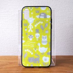 【SALE／限定1点】レモンイエローのガラス背面ソフトケースiPhoneX/XS 3枚目の画像