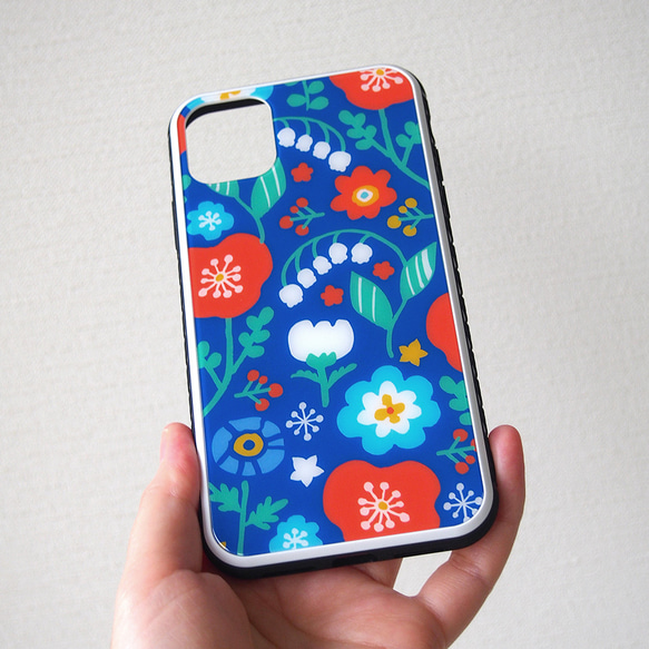 強化玻璃 iPhone 保護殼 [Vivid Flowers] #相容於 iPhone15 第5張的照片