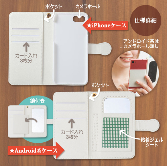 笑う富士山(Lsize)手帳型スマホケース #iPhone8Plus対応 3枚目の画像