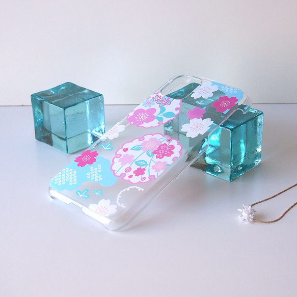 iPhone透明保護殼【日本櫻花與雪環圖案】#相容iPhone15 第6張的照片