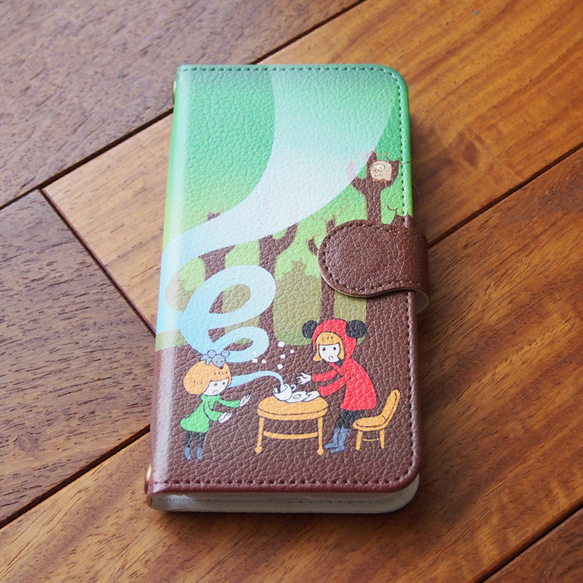 森の茶会の手帳型スマホケース #iPhoneXs対応 8枚目の画像