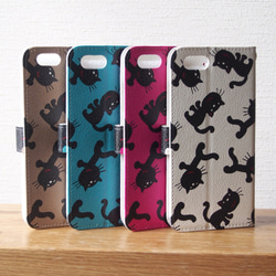 【SALE】黒猫iPhone6/6s手帳型ケース 2枚目の画像