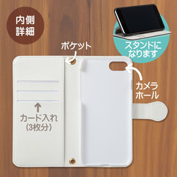【SALE】マリン柄(イエロー)のiPhone6/6s手帳型ケース 5枚目の画像