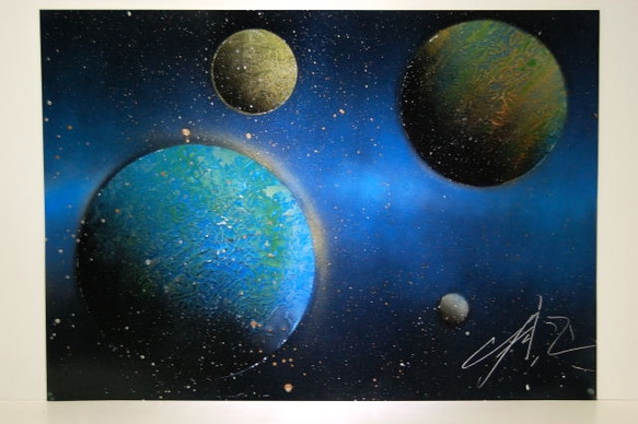 Space / 宇宙のスプレーアート作品。 絵画 TOMOYA 通販 1369976