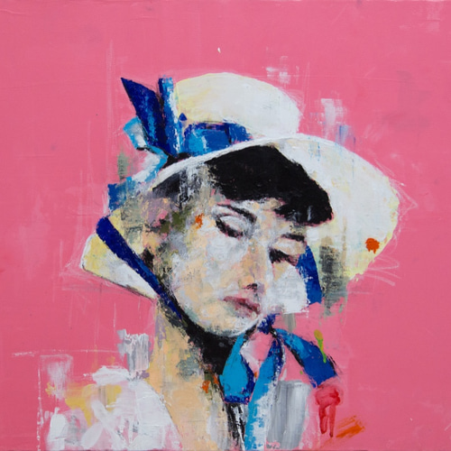 インテリアの為に制作されたオードリーヘップバーンのポートレート抽象