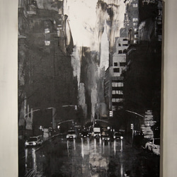 New York city scape composition #10 / ニューヨーク モノクロアート作品 絵画 1枚目の画像