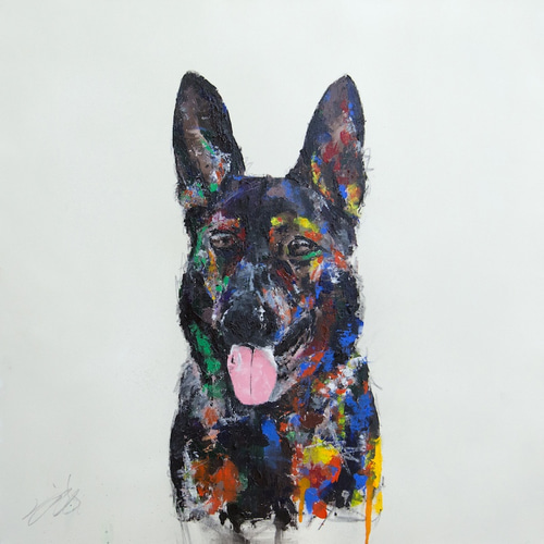 German Shepherd / ジャーマンシェパード スプレーアート作品 絵画