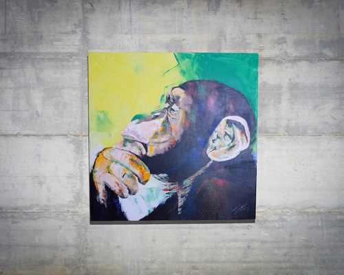 Monkey / 猿の1メートルキャンバス作品。 絵画 TOMOYA 通販