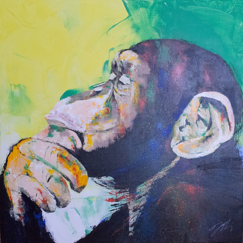 Monkey / 猿の1メートルキャンバス作品。 絵画 TOMOYA 通販