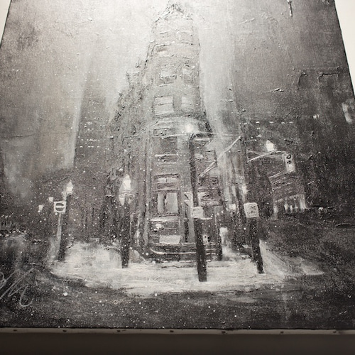 City scape composition #13 / モノクロ キャンバス作品。