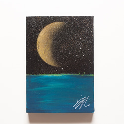 Title "Moon light ocean" contemporary paint 第1張的照片