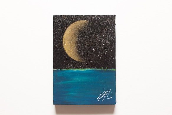 Title "Moon light ocean" contemporary paint 第1張的照片