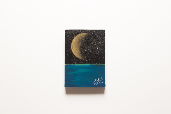 Title "Moon light ocean" contemporary paint 第2張的照片