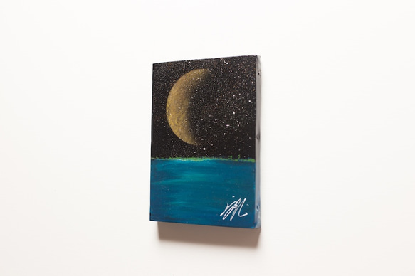 Title "Moon light ocean" contemporary paint 第3張的照片