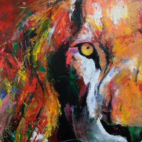 LION / 1メートル正方形キャンバス作品。 絵画 TOMOYA 通販 8773554