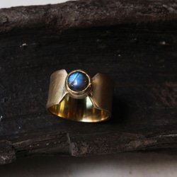 拉長石黃銅戒指 azur 第4張的照片